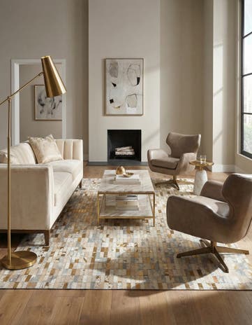 5' 1 x 8' 3 Cowhide - Patchwork Rug