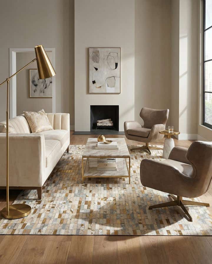 5' 1 x 8' 3 Cowhide - Patchwork Rug
