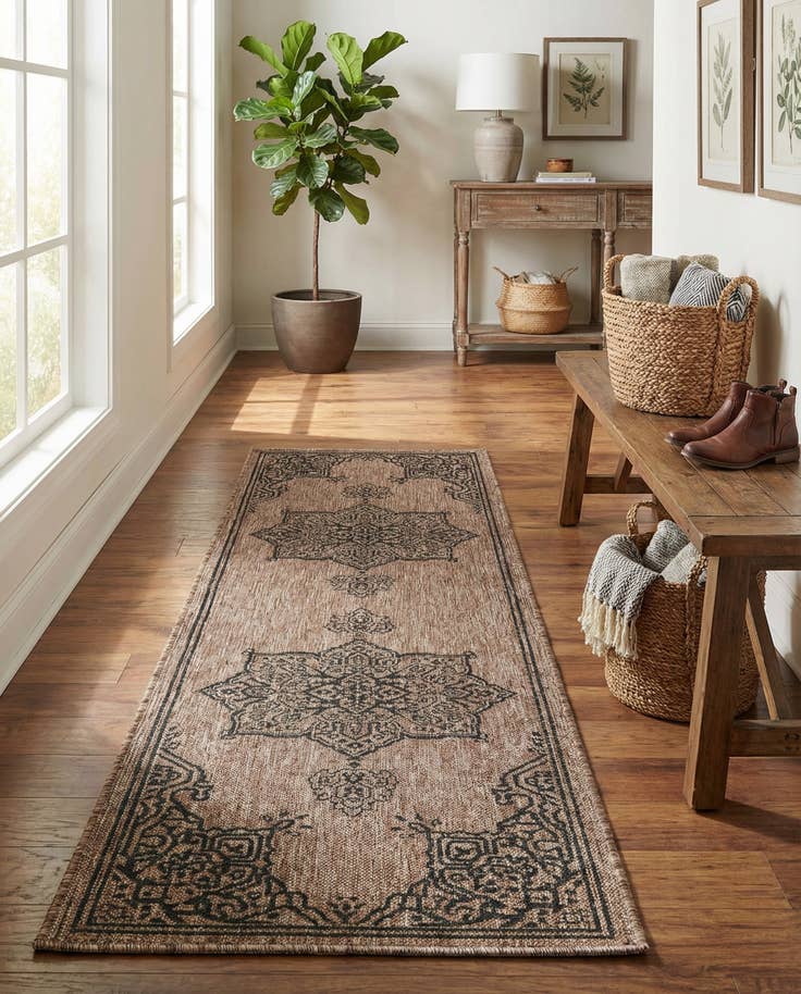 Detail image of 2' x 8' Easy-Clean Traditional Indoor / Outdoor Runner Rug