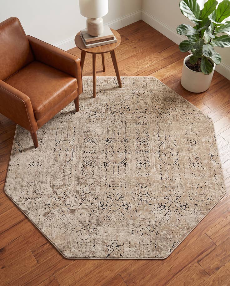 Detail image of 5' 3 x 5' 3 Eliza Octagon Rug