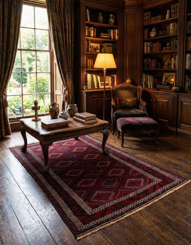 Detail image of 4' 10 x 8' 5  Hand Knotted Balouch Wool Rug