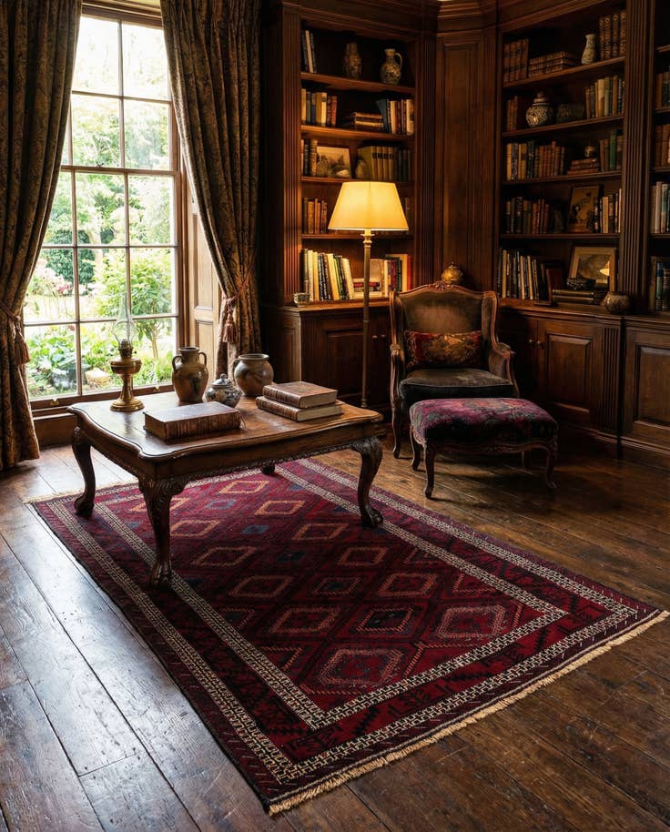 Detail image of 4' 10 x 8' 5 Hand Knotted Balouch Wool Rug