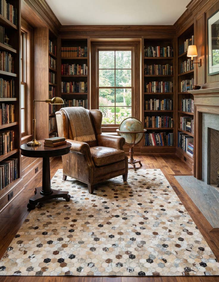 Detail image of 5' 4 x 7' 7 Cowhide Stocks Rug