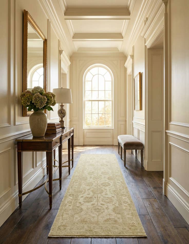 Detail image of 2' 5 x 8'  Hand Knotted Peshawar Ziegler Runner Rug