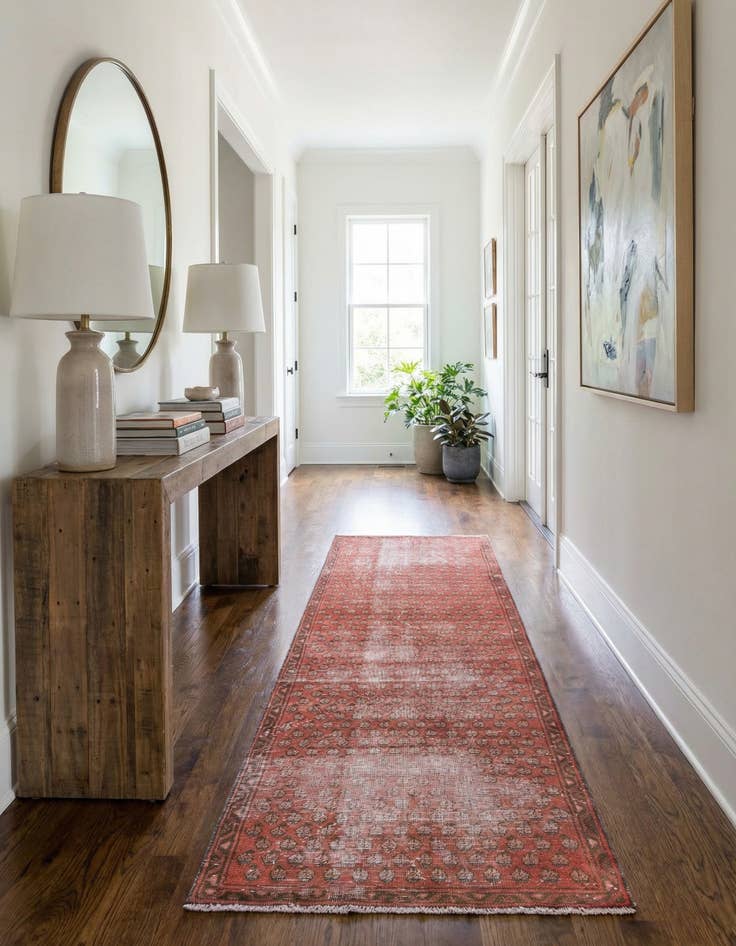 Detail image of 2' 8 x 8' 9  Hand Knotted Ultra Vintage Persian Wool Runner Rug