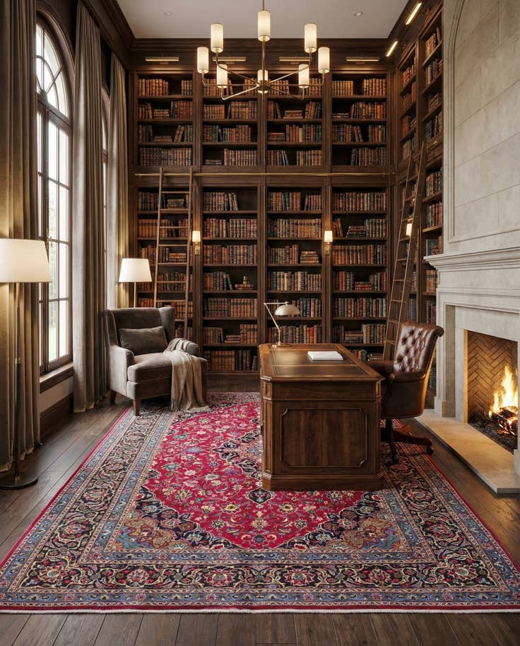 Detail image of 9' 6 x 12' 5 Hand Knotted Mashad Persian Wool Rug