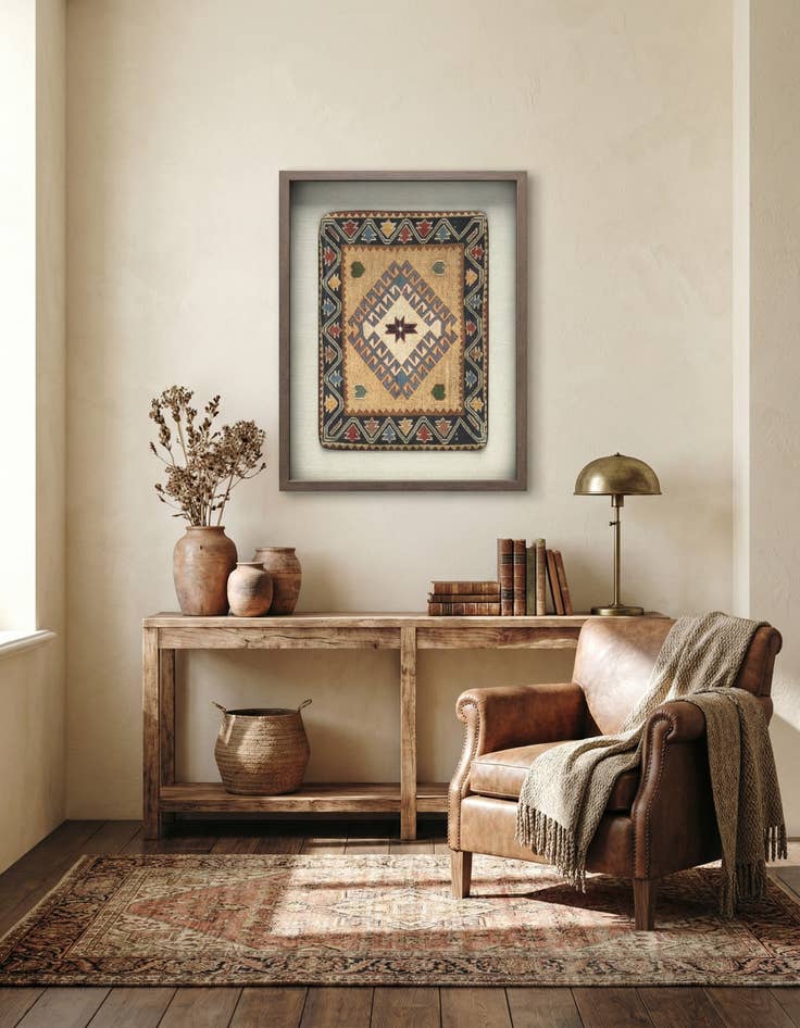 Detail image of 1' 5 x 1' 9 Textile Wall Art Square Rug