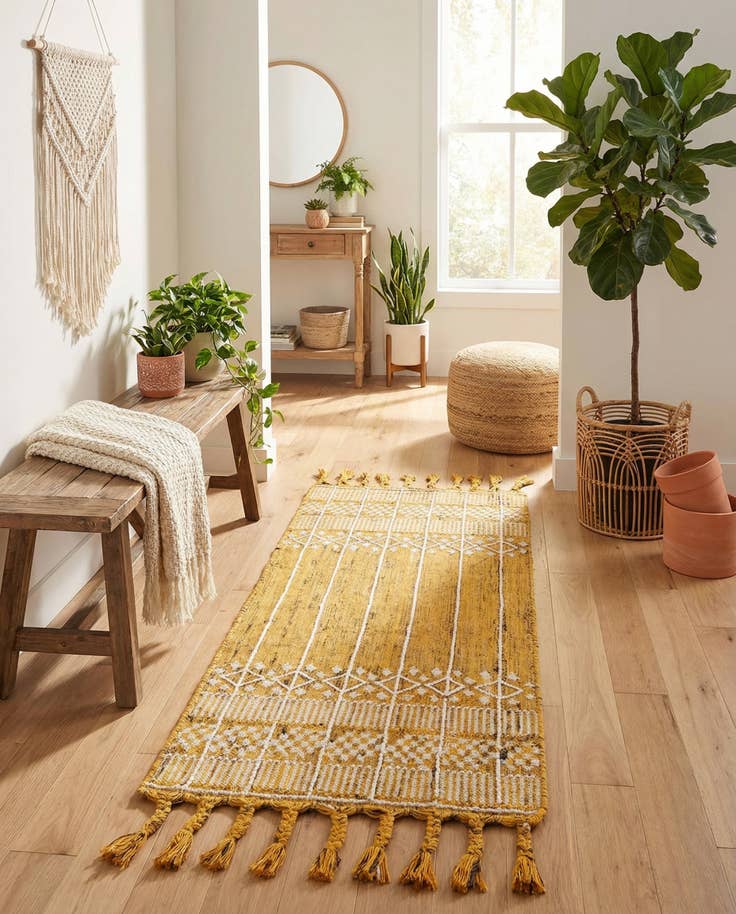 Detail image of 2' 2 x 5' 1 Easy-Clean Eco Bohemian Indoor / Outdoor Runner Rug