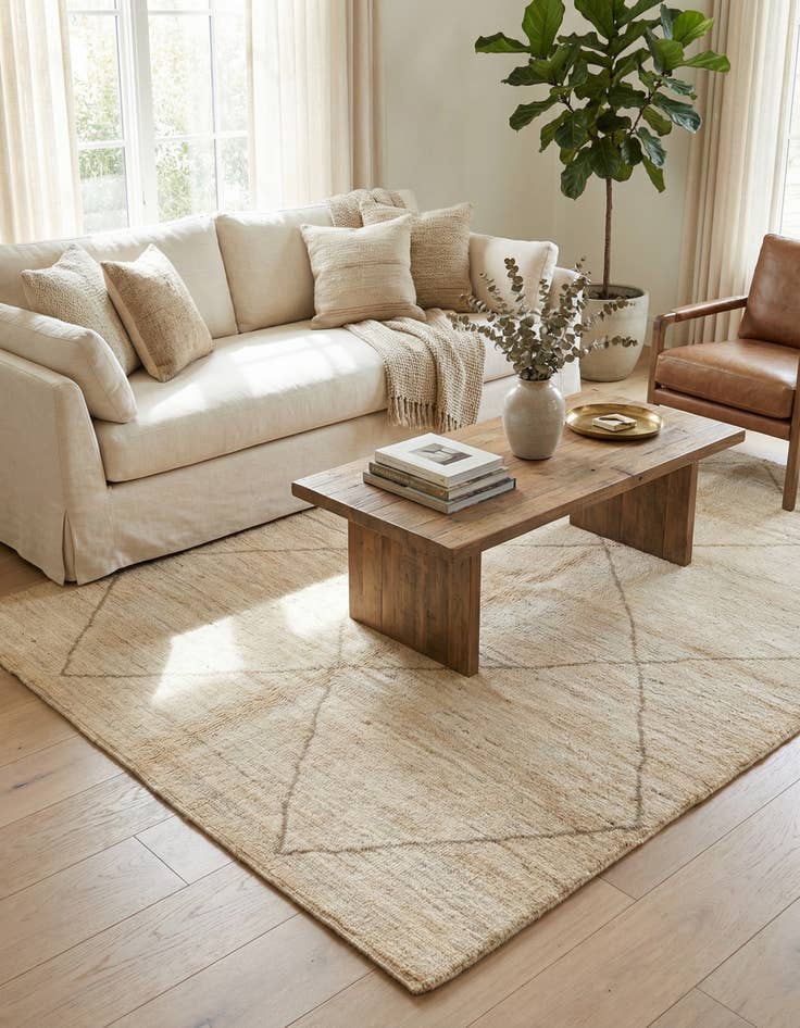 Detail image of  5' x 6' 6  Hand Knotted Moroccan Wool Rug