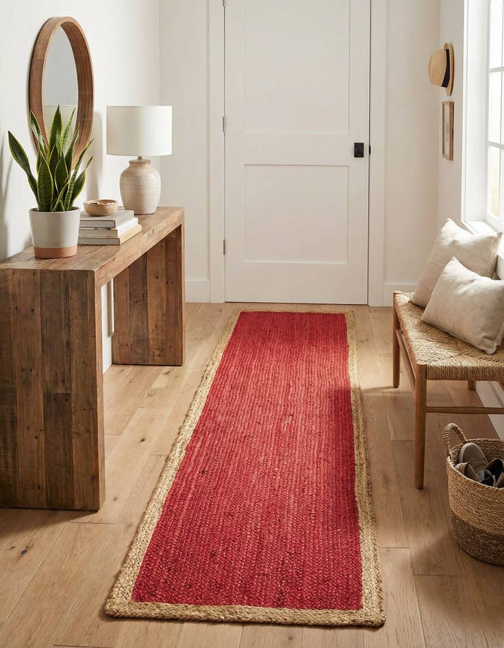 Detail image of  2' x 8'  Hand Braided Jute Runner Rug