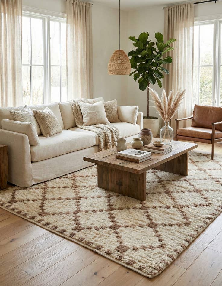 Detail image of 9' 10 x 13' 8  Hand Knotted Moroccan Wool Rug