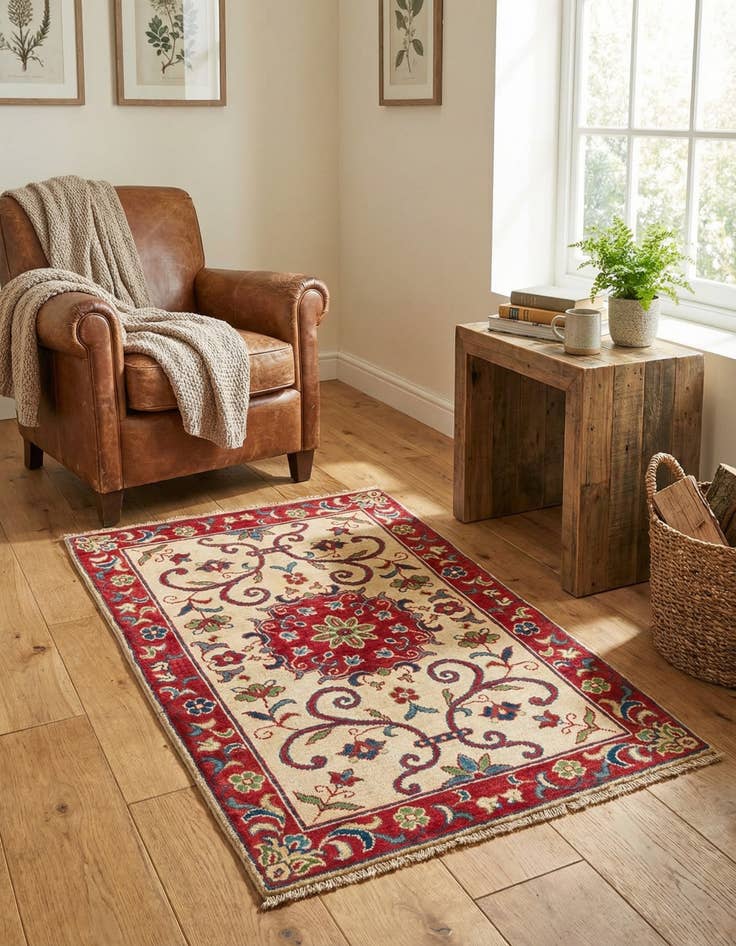 Detail image of 2' 8 x 4' 2  Hand Knotted Kazak Rug