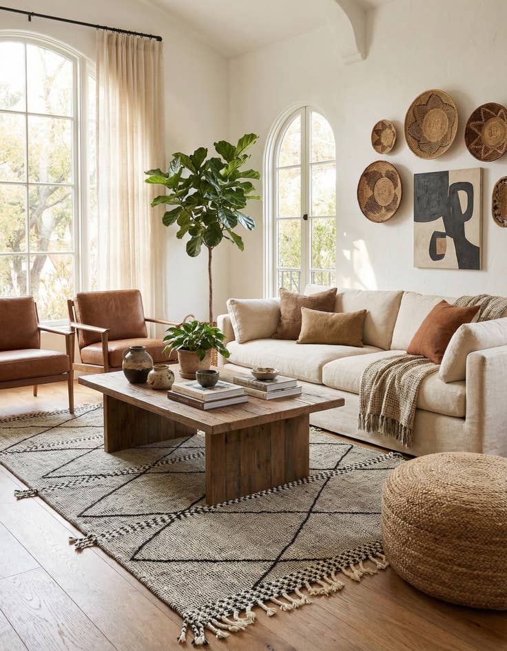 Detail image of 6' 3 x 9' 7  Hand Knotted Moroccan Wool Rug