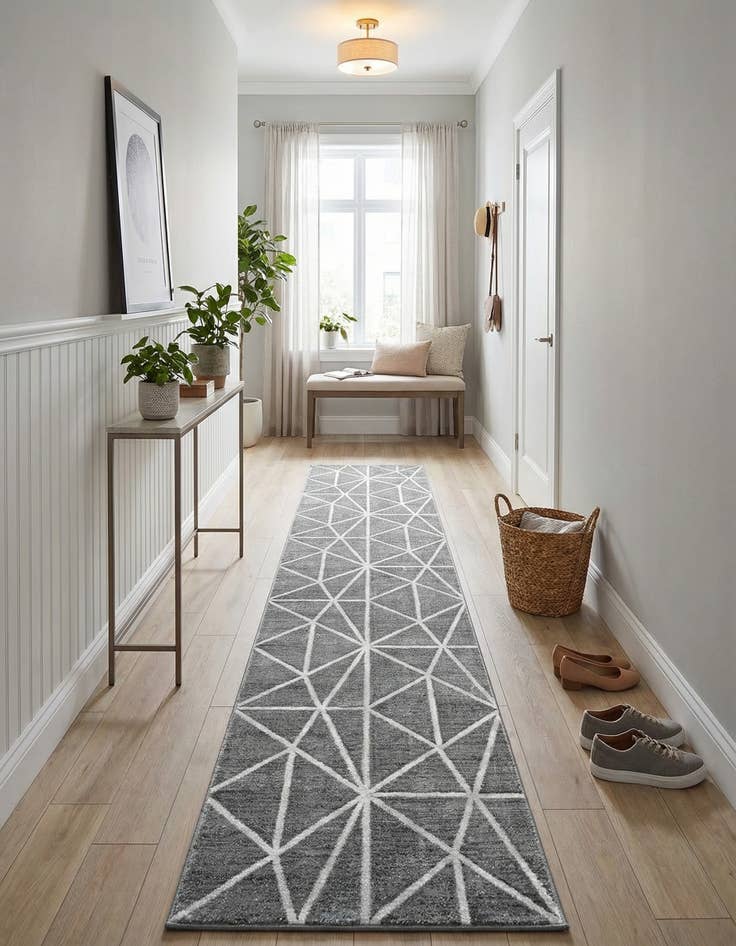 Detail image of  2' 7 x 13' Lattice Trellis Runner Rug