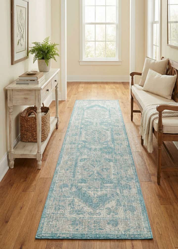 2' x 8' Easy-Clean Traditional Indoor / Outdoor Runner Rug