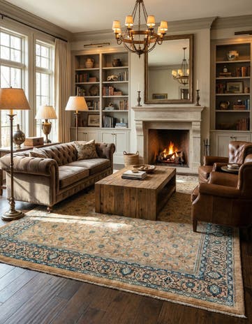 9' 7 x 12' 9 Hand Knotted Farahan Persian Wool Rug