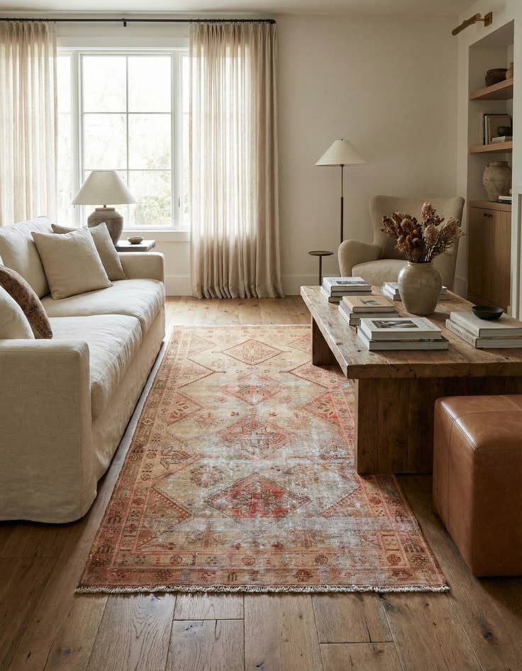 Detail image of 4' x 8' 2  Hand Knotted Ultra Vintage Persian Wool Runner Rug