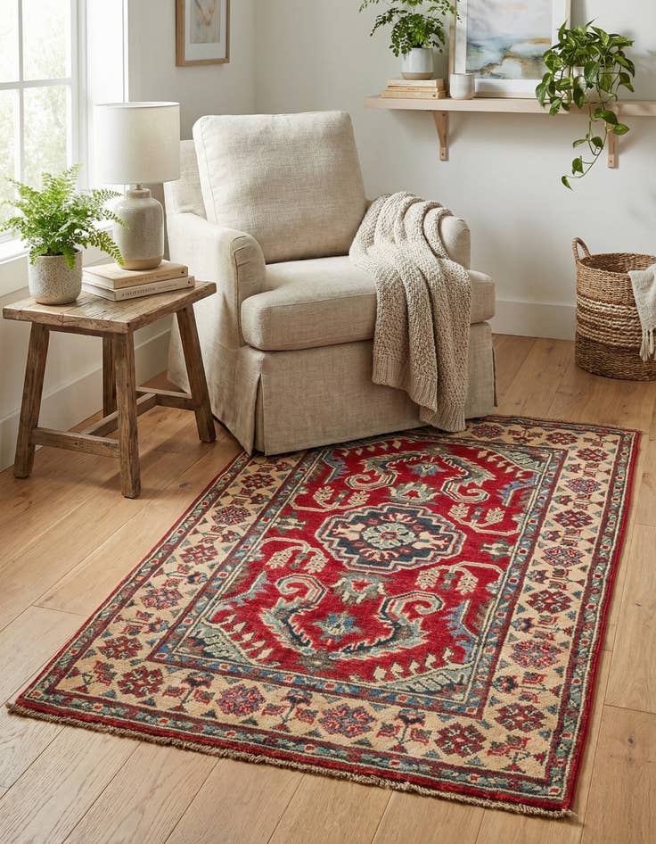 Detail image of 2' 8 x 4' 2  Hand Knotted Kazak Rug