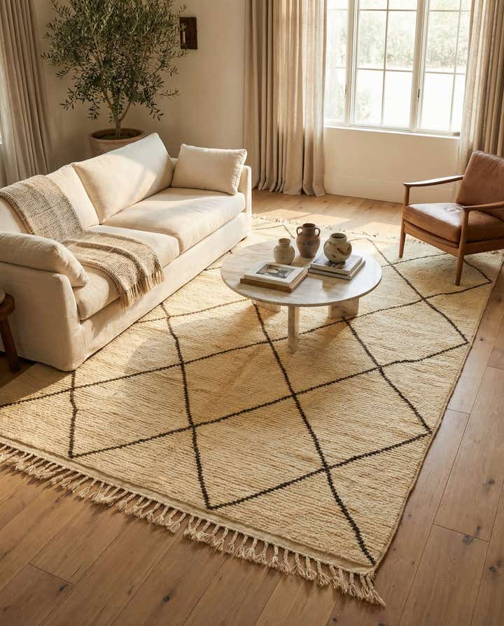 6' 5 x 9' 7 Hand Knotted Moroccan Wool Rug