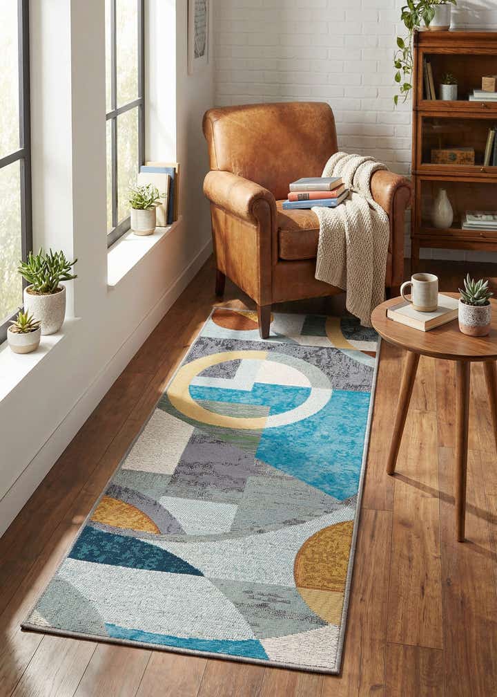 2' x 5' 1 Easy-Clean Modern Indoor / Outdoor Runner Rug