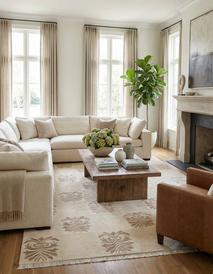 Detail image of  6' 7 x 10'  Hand Knotted Darya Wool Rug