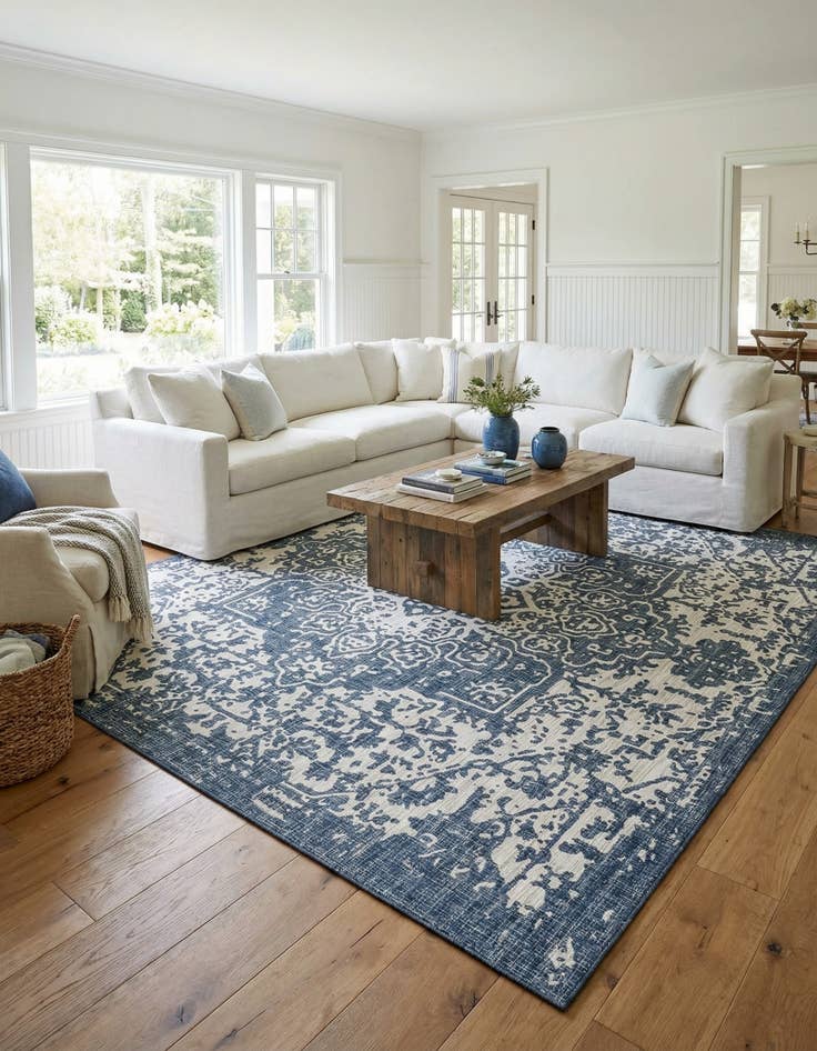 Detail image of 13' x 13'  Washable Jill Zarin Dubai Indoor / Outdoor Square Rug