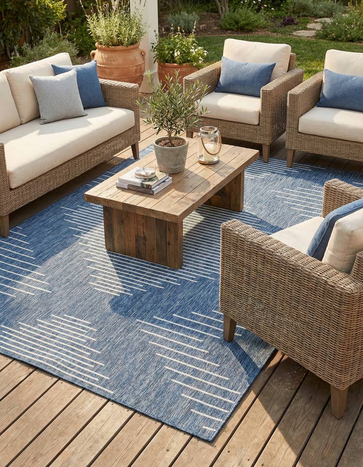Detail image of  6' x 9'  Washable Modern Indoor / Outdoor Rug