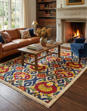 5' x 7' 4 Hand Knotted Peshawar Ziegler Rug