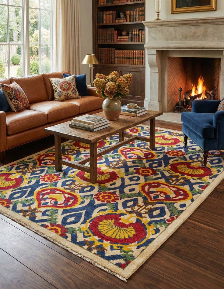 Detail image of 5' x 7' 4  Hand Knotted Peshawar Ziegler Rug