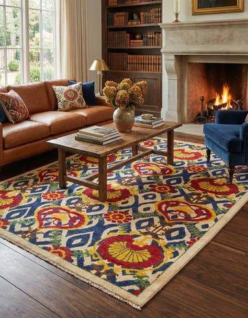 5' x 7' 4 Hand Knotted Peshawar Ziegler Rug