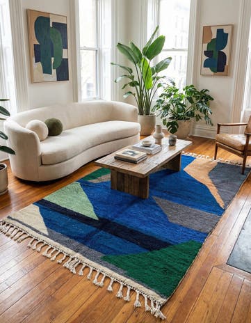 5' 3 x 8' Hand Knotted Moroccan Wool Rug