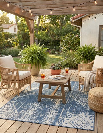 5' 3 x 8' Easy-Clean Bohemian Indoor / Outdoor Rug