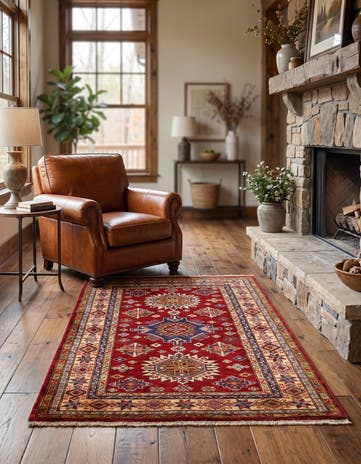3' 7 x 5' 1 Hand Knotted Kazak Rug