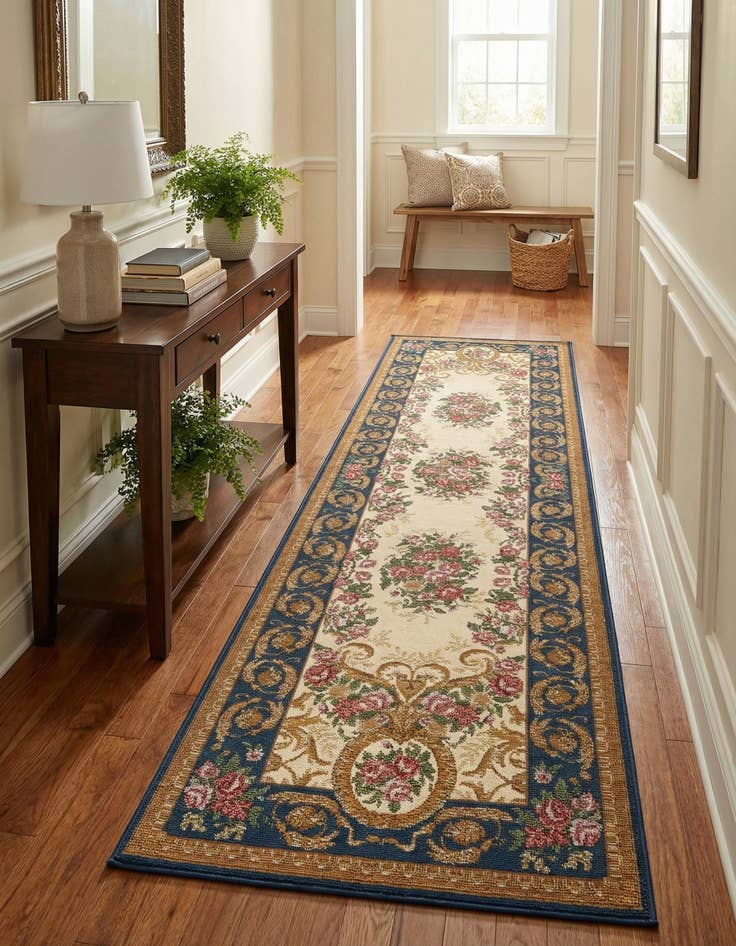 Detail image of 2' x 8'  Washable Traditional Indoor / Outdoor Runner Rug