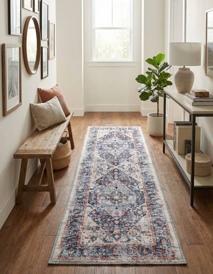 Detail image of 2' x 6'  Washable Yara Runner Rug