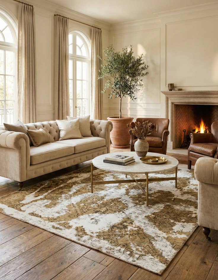 Detail image of 5' 2 x 6' 7  Hand Knotted Ultra Vintage Persian Wool Rug