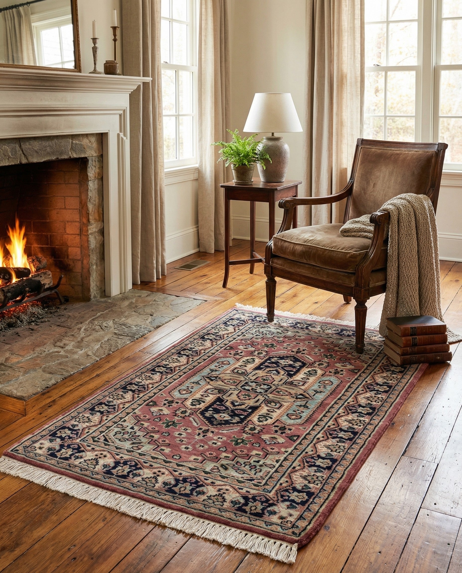  2' 8 x 4' 6  Hand Knotted Bokhara Wool Rug