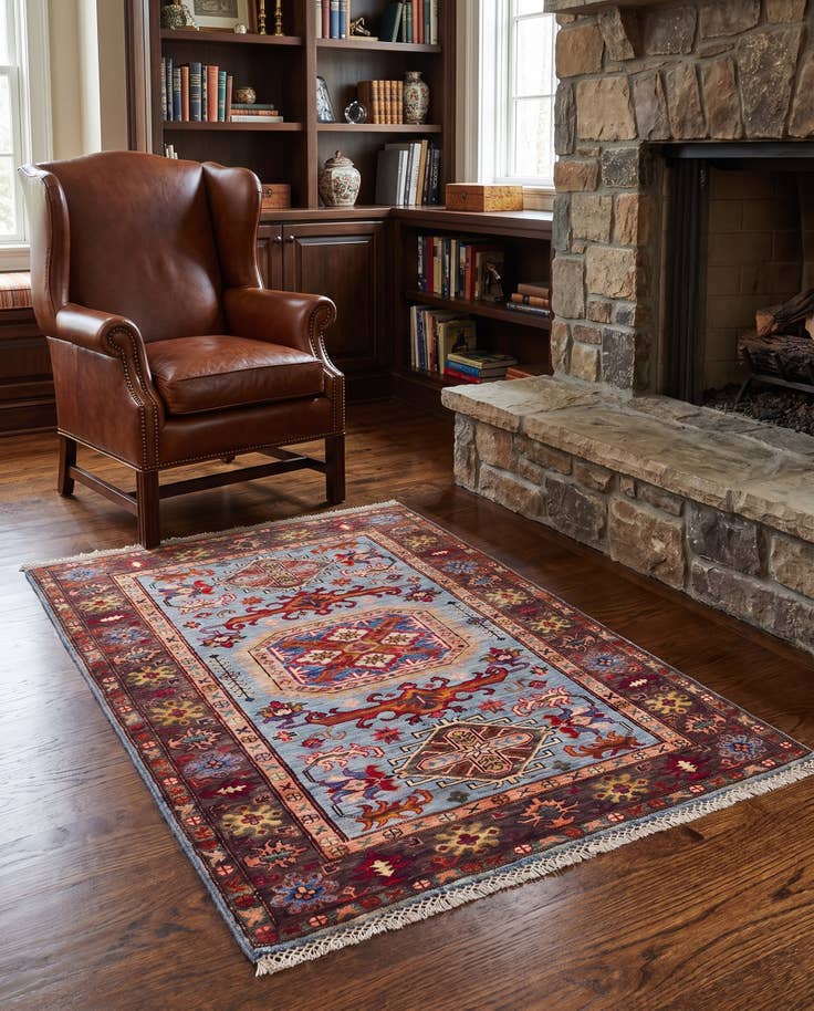 Detail image of 100cm x 150cm Hand Knotted Kazak Rug