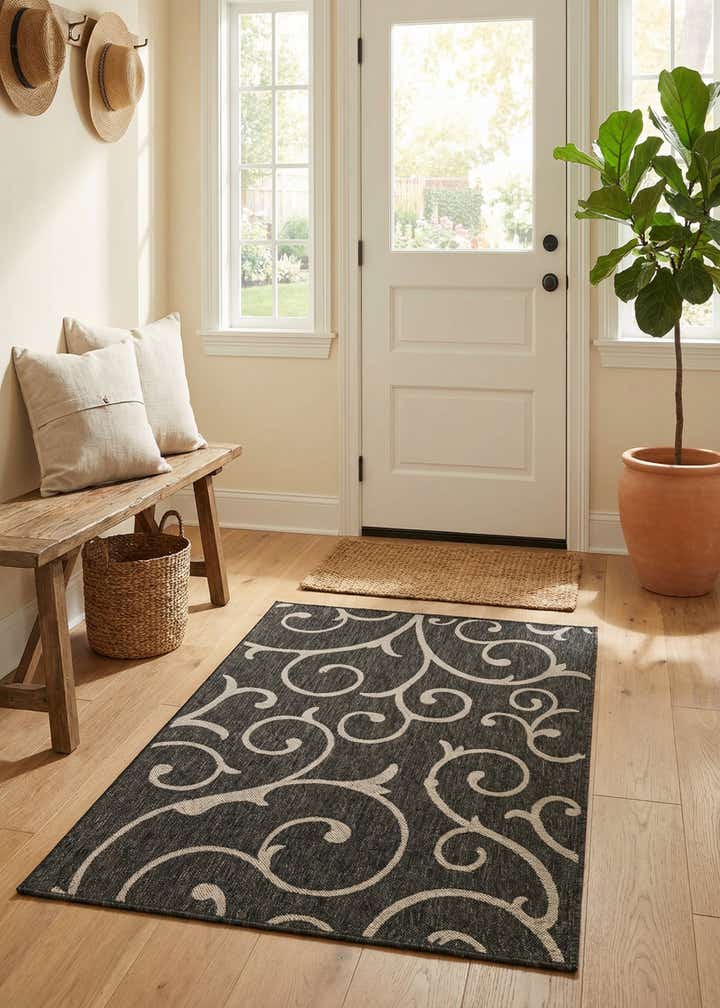 4' x 6' Easy-Clean Botanical Indoor / Outdoor Rug