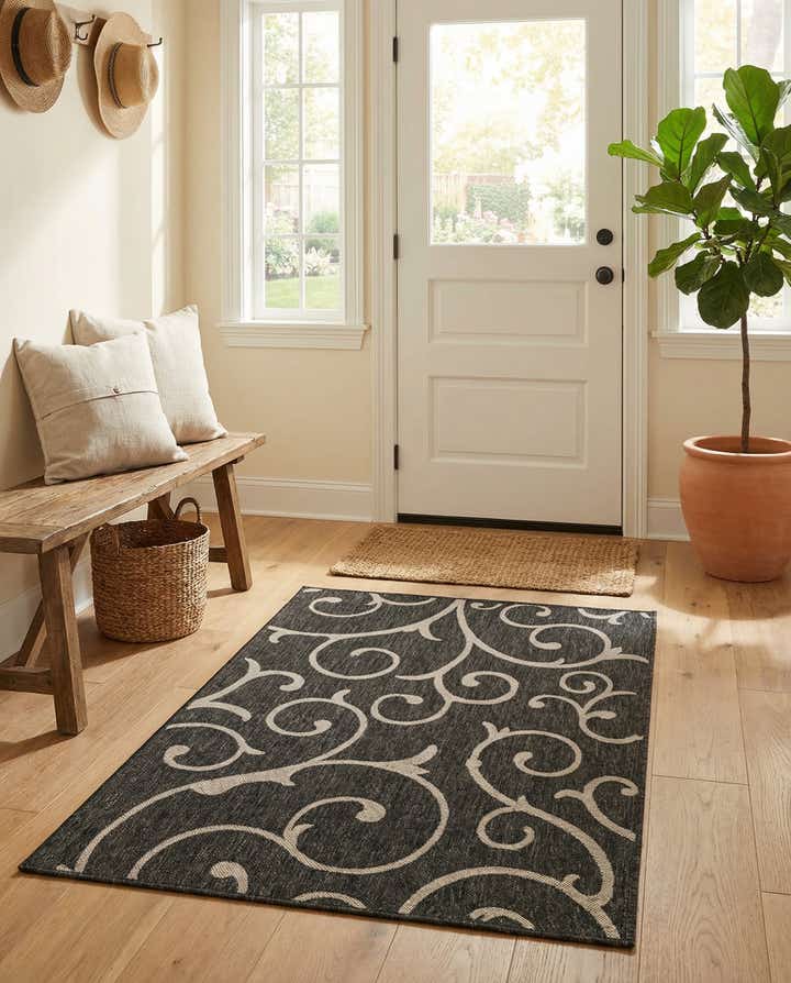 4' x 6' Easy-Clean Botanical Indoor / Outdoor Rug