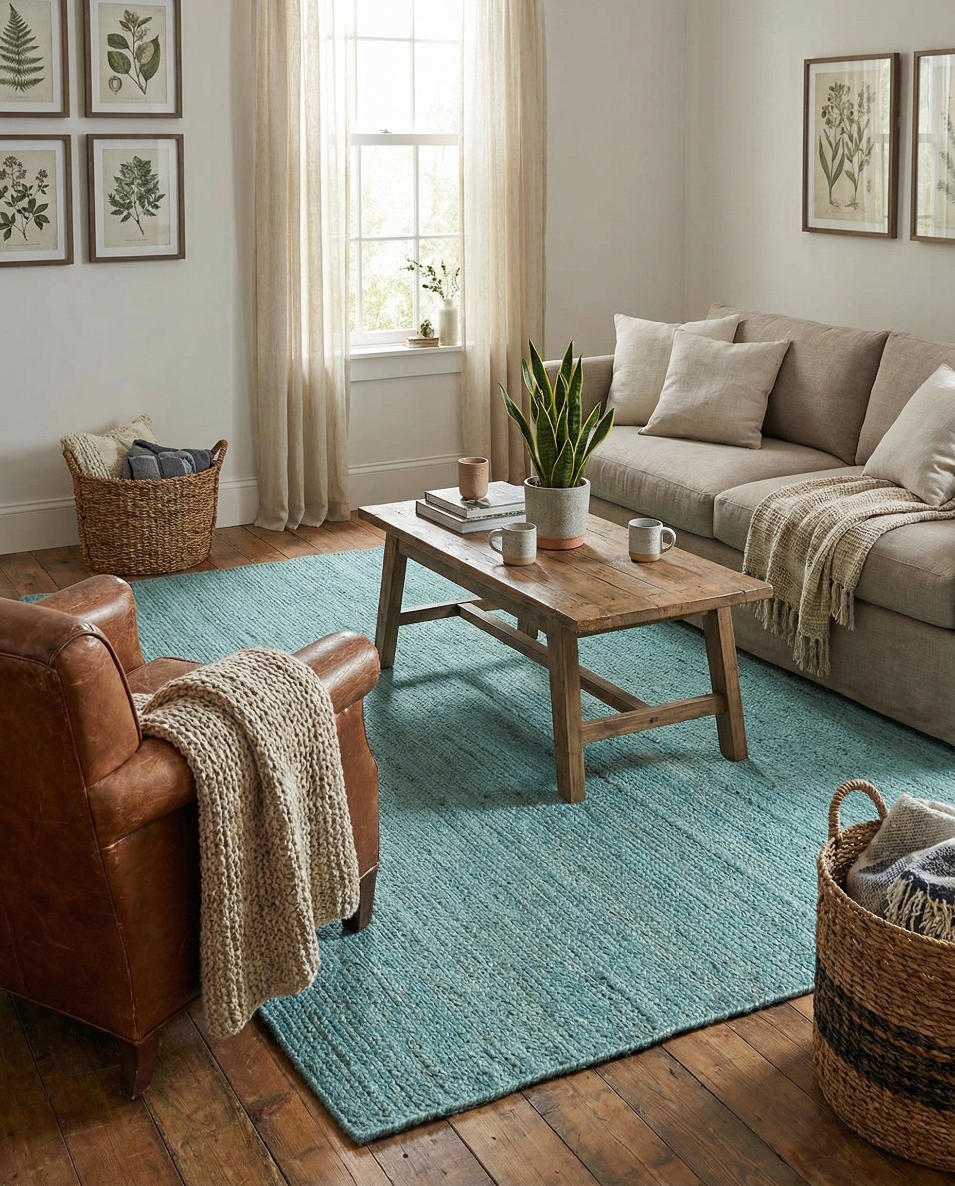  7' 1 x 10'  Hand Braided Jute Rug