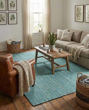  7' 1 x 10'  Hand Braided Jute Rug