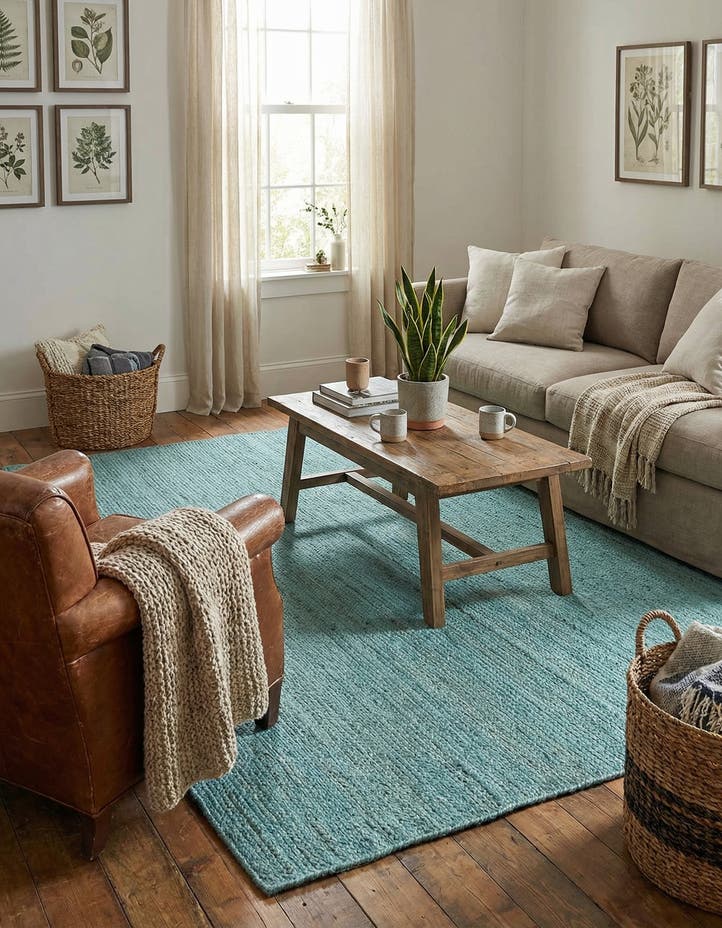 7' 1 x 10' Handmade Braided Jute Rug