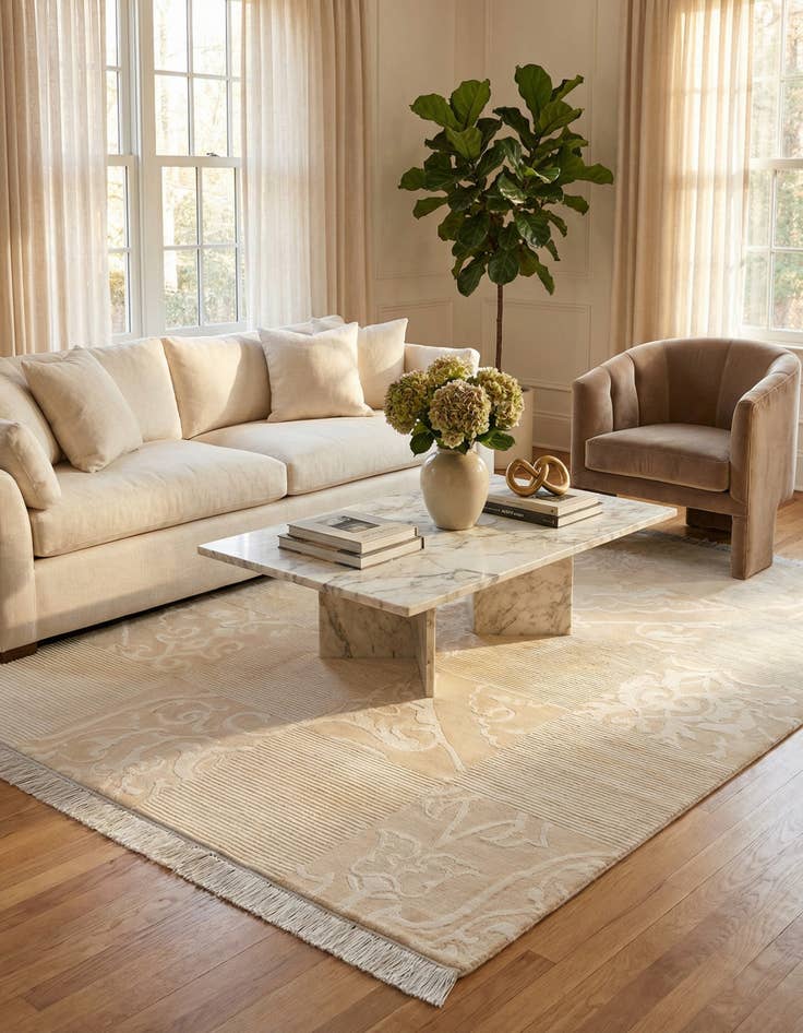 Detail image of 5' 9 x 8'  Hand Knotted Darya Wool Rug