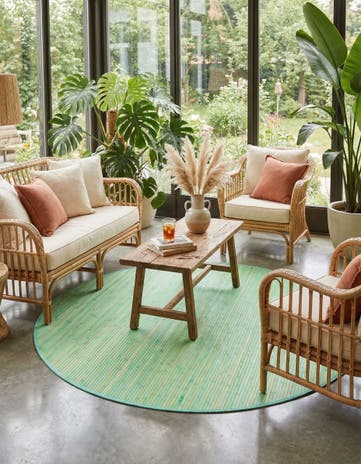 7' x 7' Bamboo Round Rug