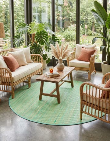 7' x 7' Bamboo Round Rug