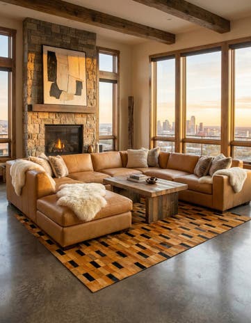 5' x 8' Cowhide - Patchwork Rug