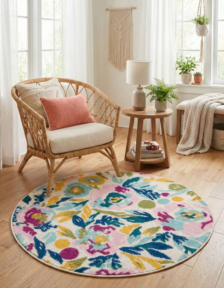Detail image of  3' 3 x 3' 3 Bloom Round Rug