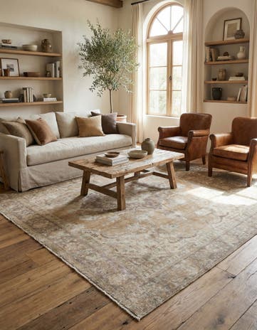 6' 8 x 9' 5 Hand Knotted Ultra Vintage Persian Wool Rug