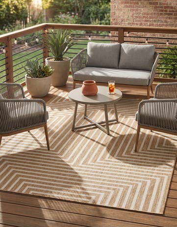 5' 3 x 7' Easy-Clean Modern Indoor / Outdoor Rug
